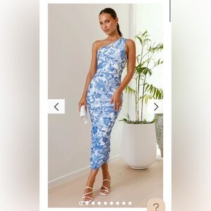 Natalia Midi Dress - Blue Floral